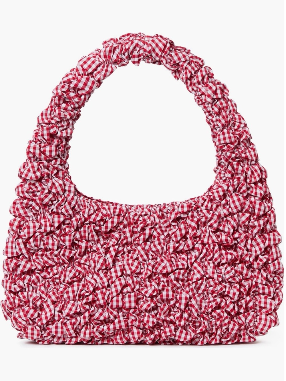 NWT Loeffler Randall Smocked Mini Shoulder Bag Red Gingham